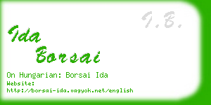 ida borsai business card